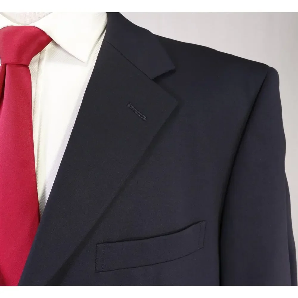 Ermenegildo Z Zegna Solid Navy Blue 3-Btn Wool Suit 44R